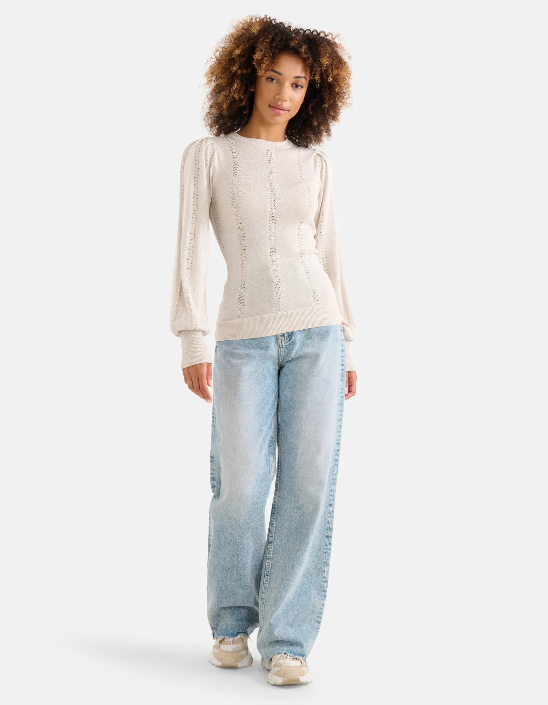 Shoeby Ajour Top Beige<DAMES Tops|Truien En Sweaters