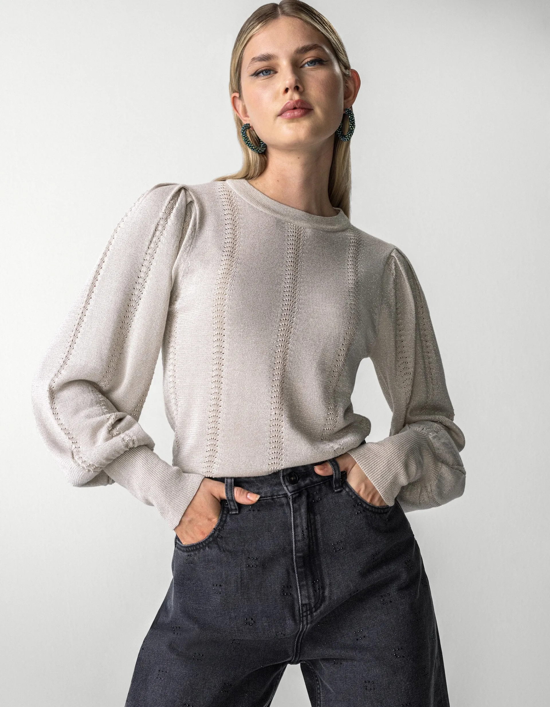 Shoeby Ajour Top Beige<DAMES Tops|Truien En Sweaters