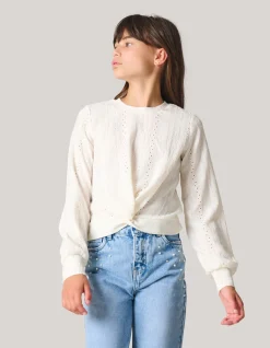 Shoeby Ajour Top Gebroken Wit< Tops Lange Mouw