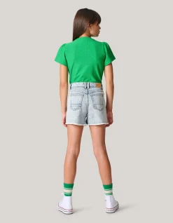 Shoeby Ajour Top Groen< Tops Korte Mouw