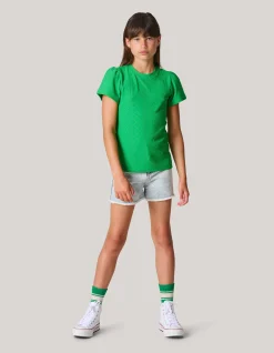 Shoeby Ajour Top Groen< Tops Korte Mouw