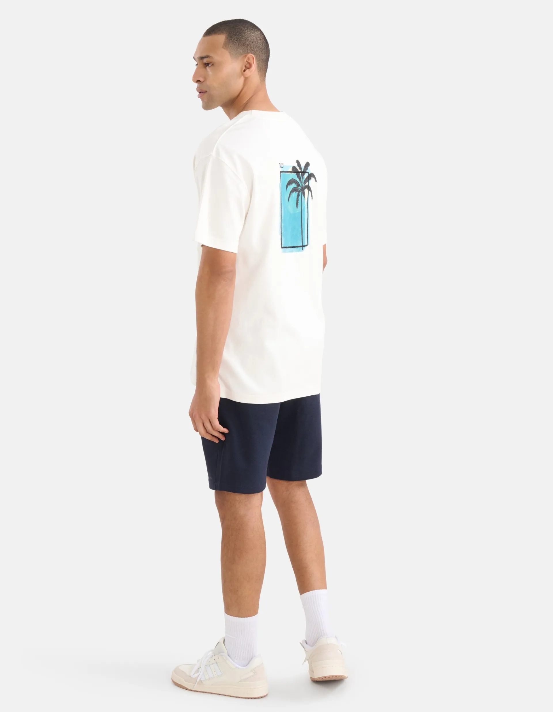 Shoeby Artwork Embroidery T-shirt Gebroken Wit<Heren T-Shirts En Polo's