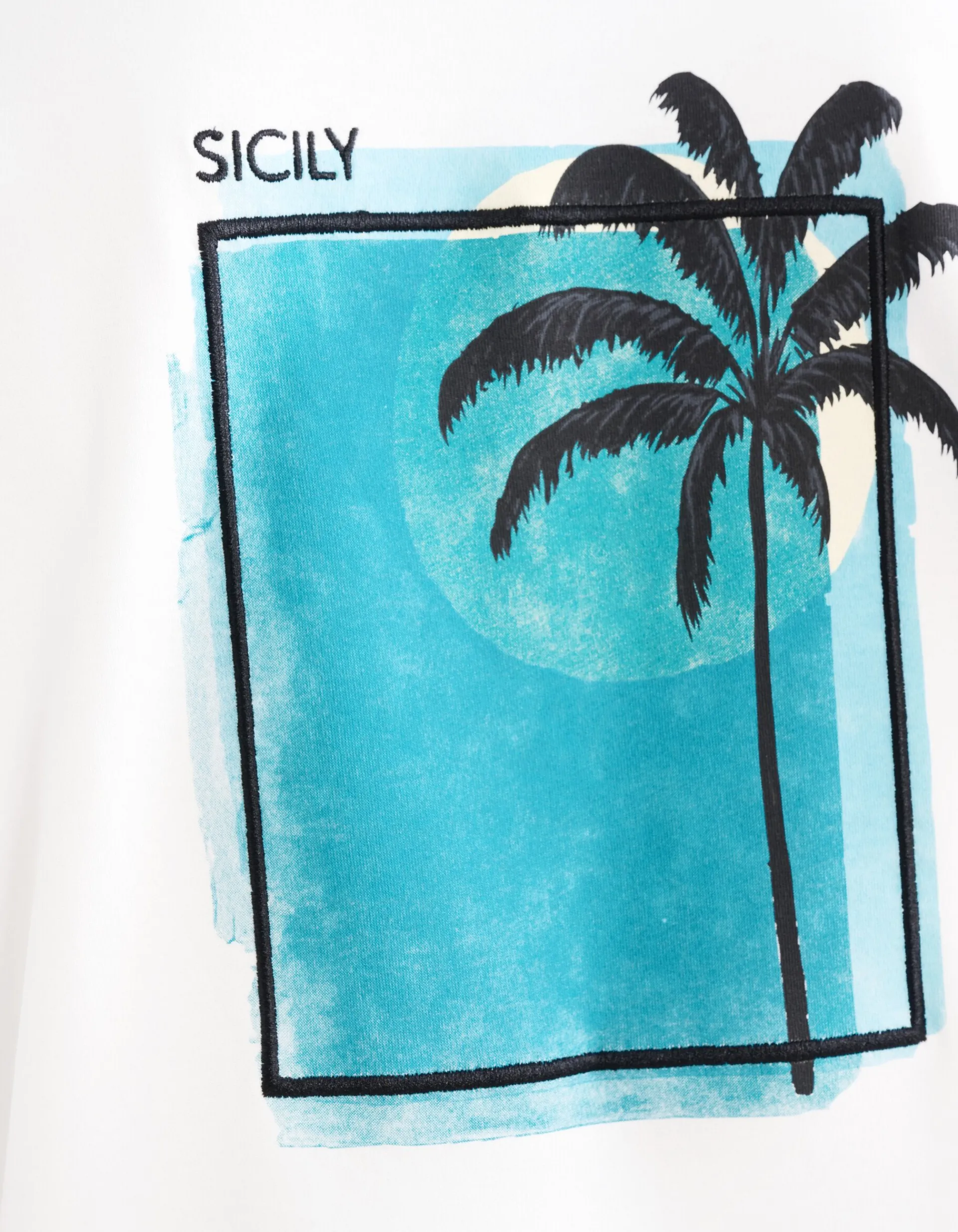 Shoeby Artwork Embroidery T-shirt Gebroken Wit<Heren T-Shirts En Polo's