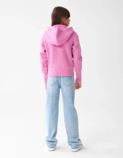 Shoeby Artwork Gebreide Hoodie Roze< Sweaters En Hoodies