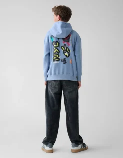 Shoeby Artwork Hoodie Blauw< Gebreide Truien|Hoodies
