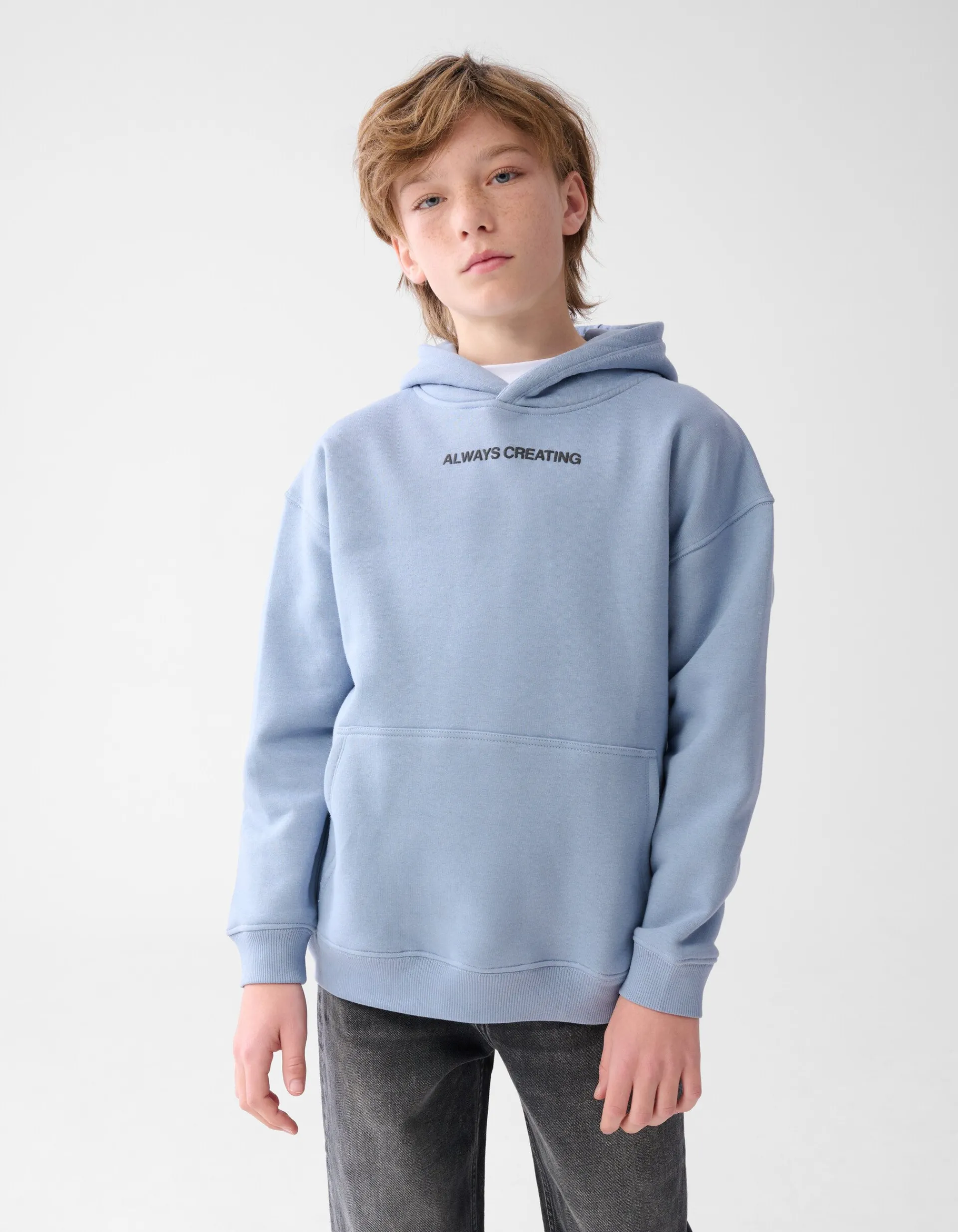 Shoeby Artwork Hoodie blauw< Gebreide Truien|Hoodies