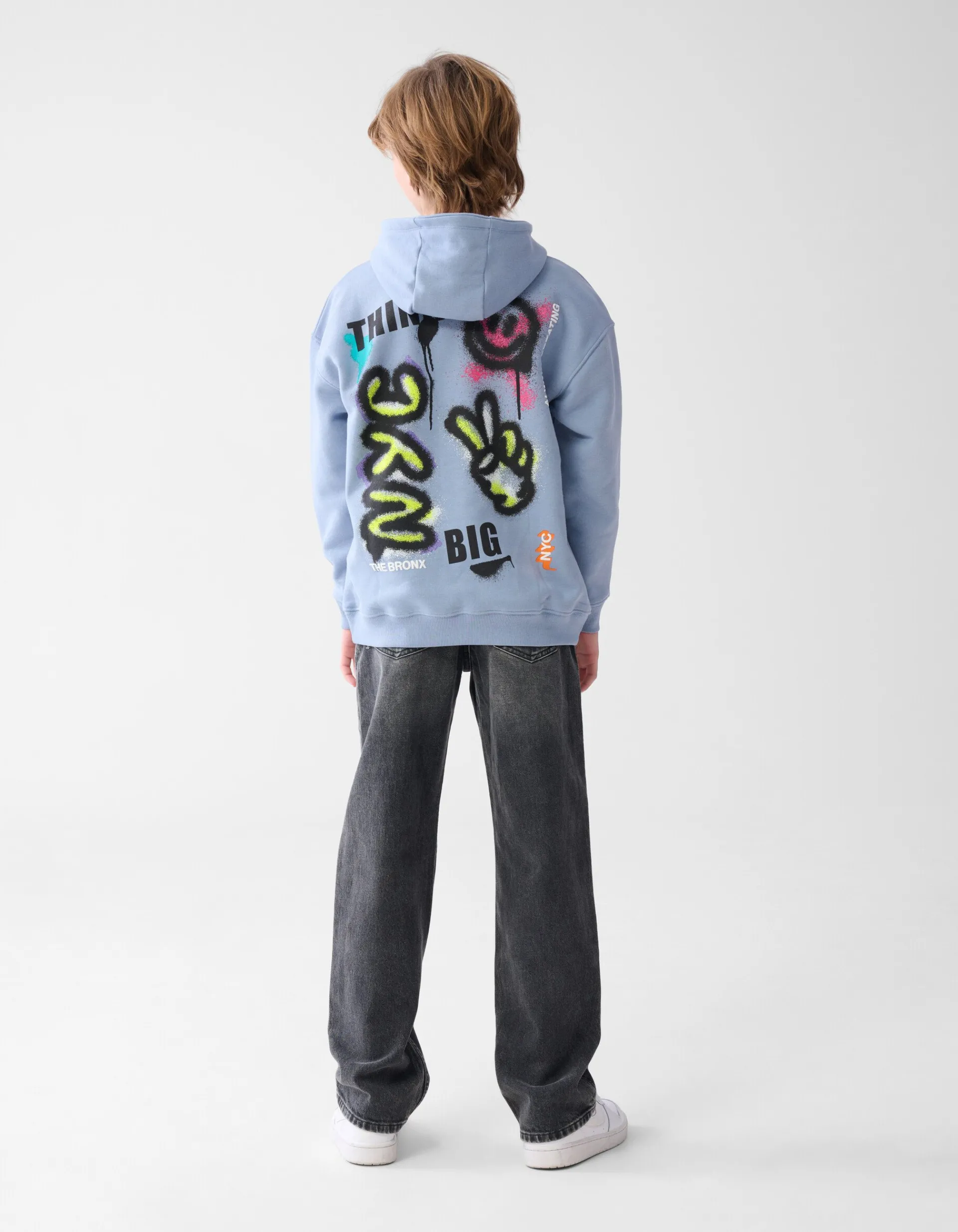 Shoeby Artwork Hoodie blauw< Gebreide Truien|Hoodies
