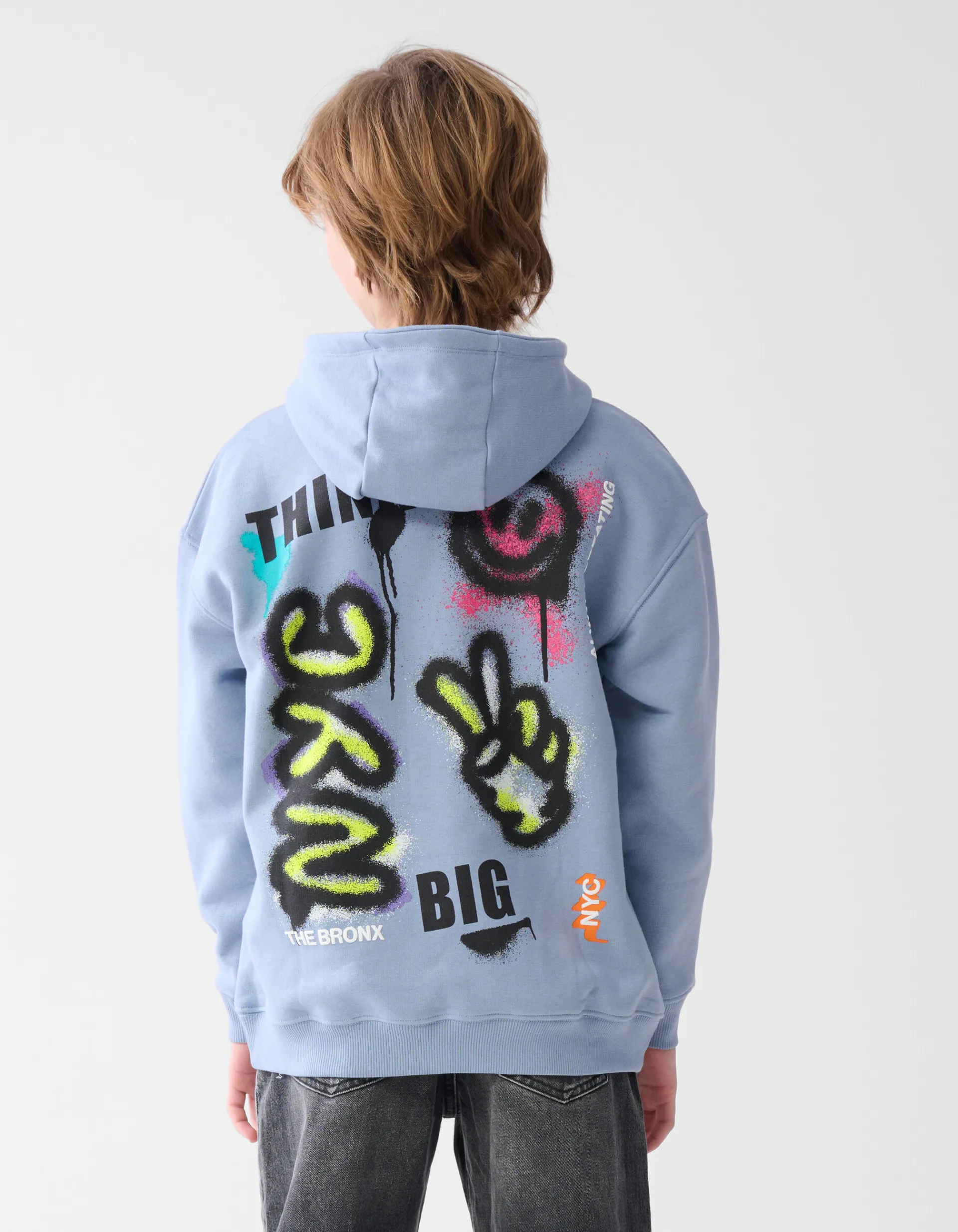 Shoeby Artwork Hoodie blauw< Gebreide Truien|Hoodies