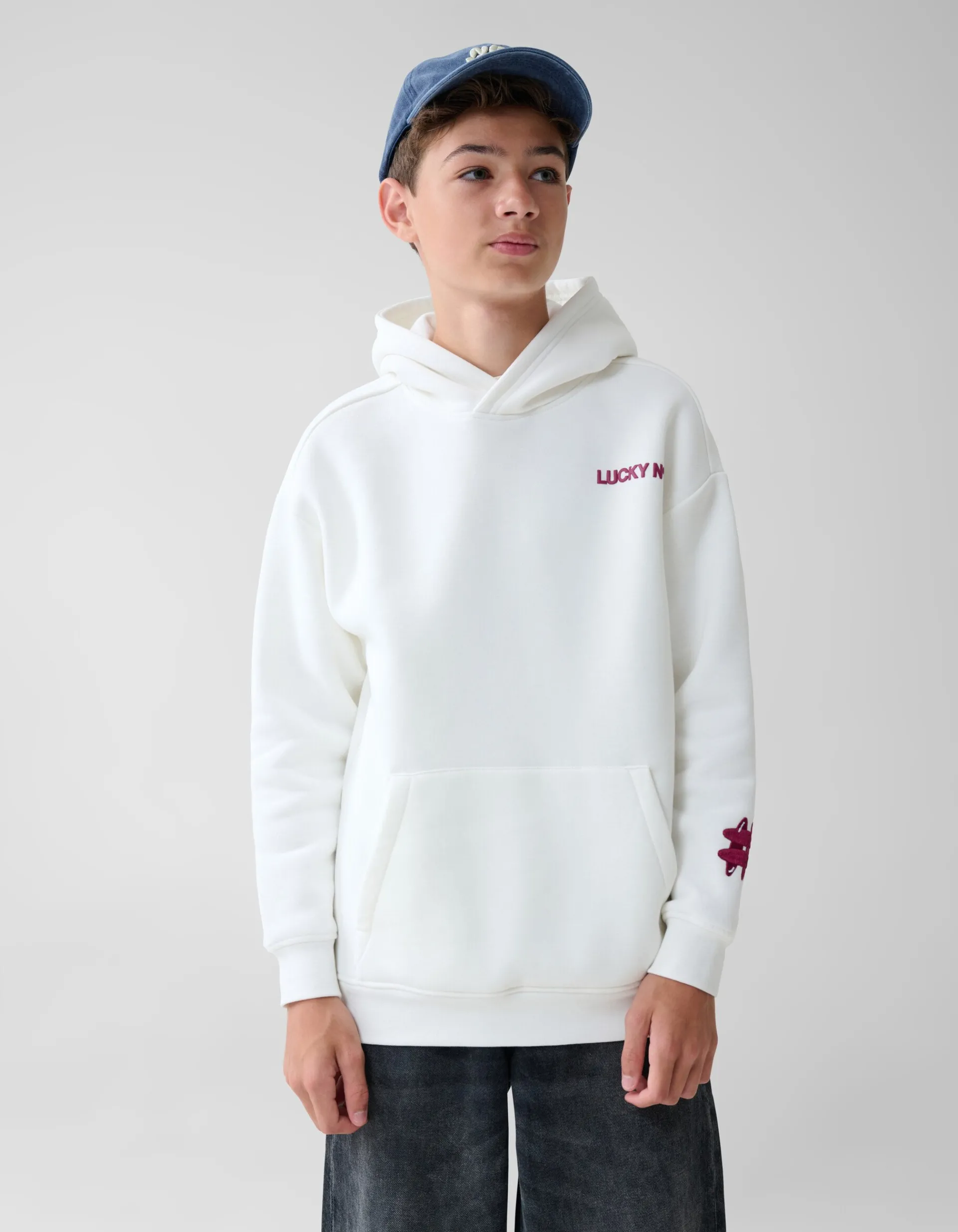 Shoeby Artwork Hoodie Gebroken Wit< Gebreide Truien|Hoodies