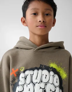 Shoeby Artwork Hoodie Groen< Gebreide Truien|Hoodies