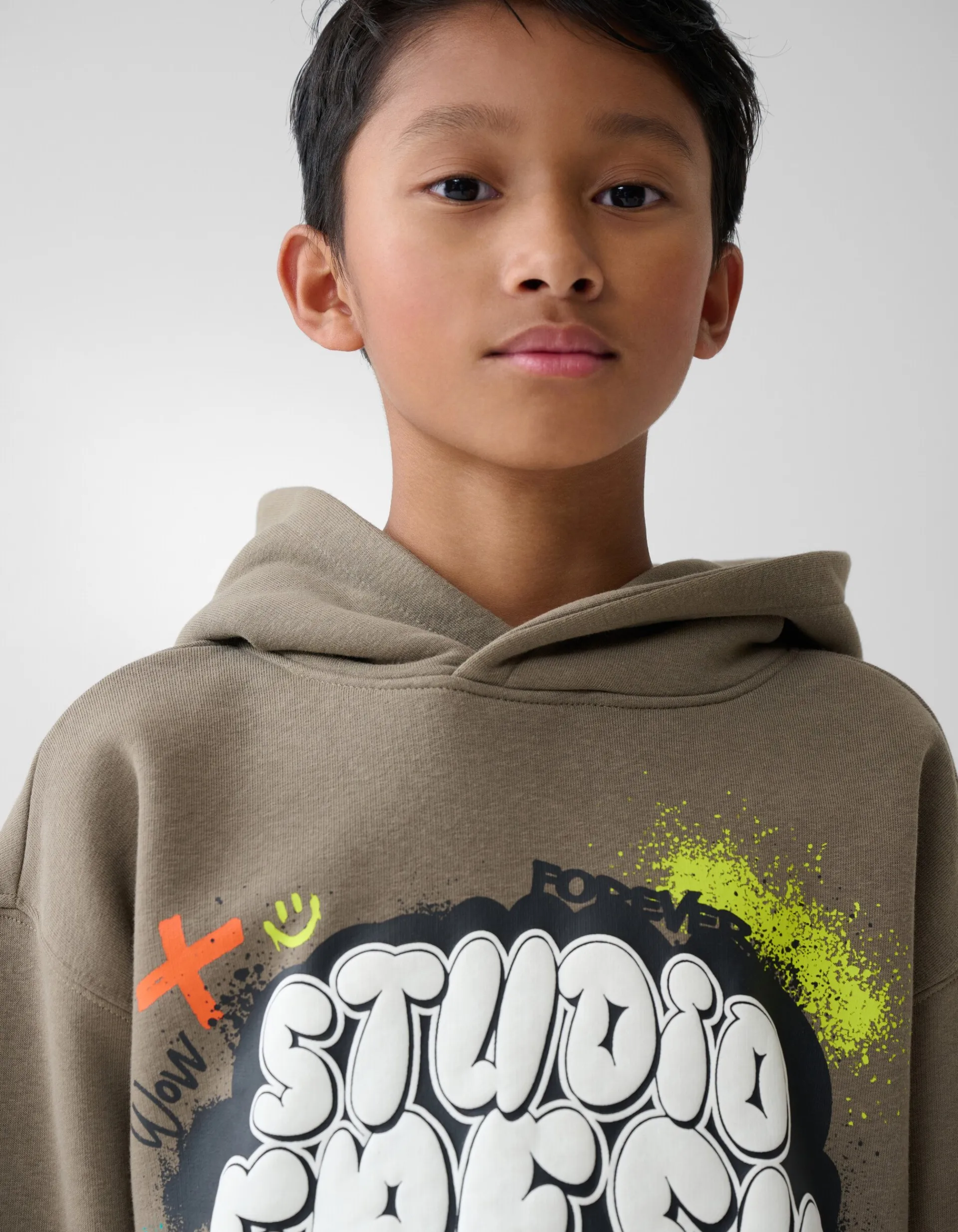 Shoeby Artwork Hoodie Groen< Gebreide Truien|Hoodies