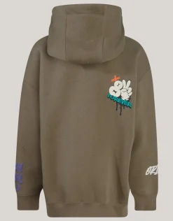 Shoeby Artwork Hoodie Groen< Gebreide Truien|Hoodies