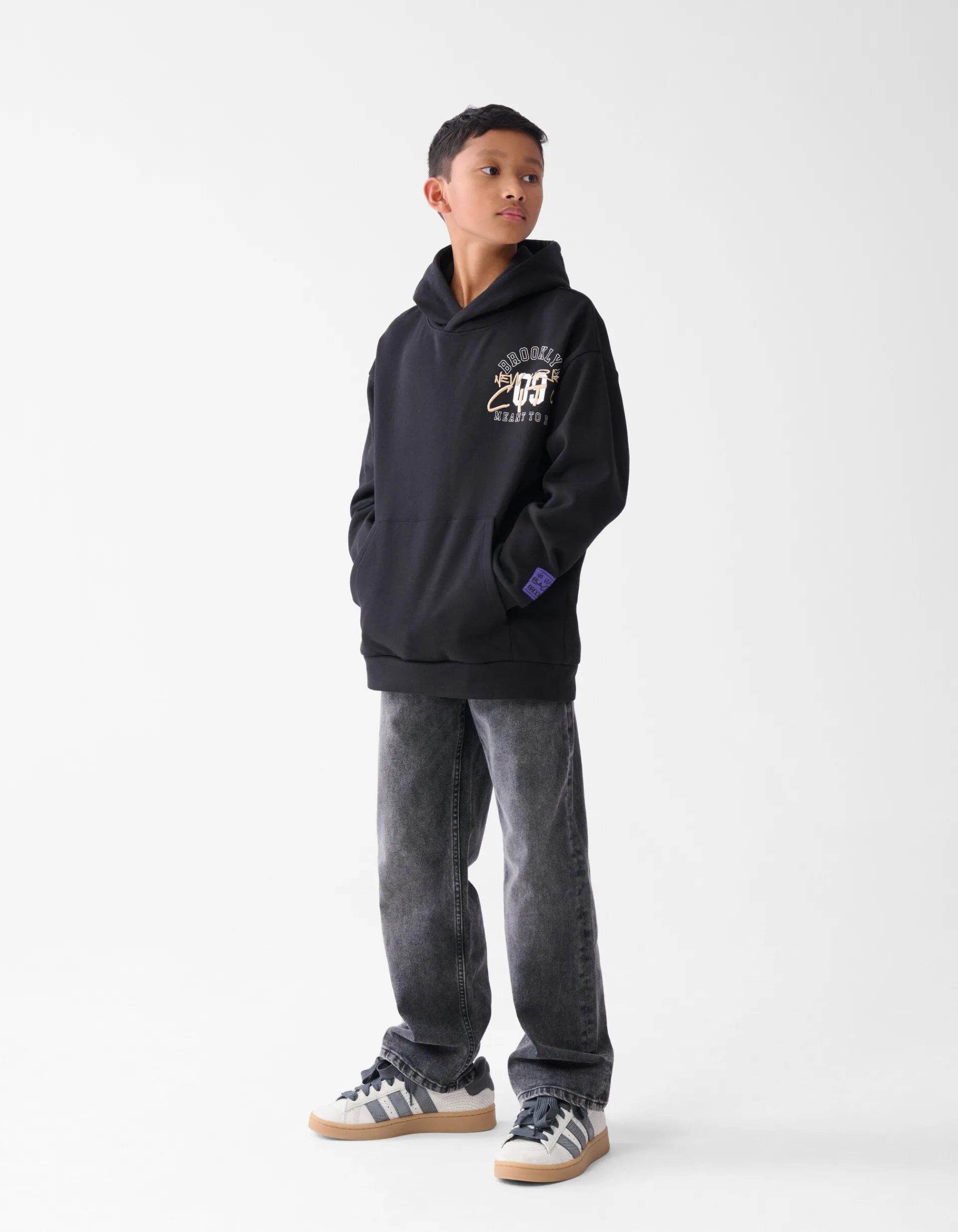 Shoeby Artwork Hoodie Zwart< Gebreide Truien|Hoodies