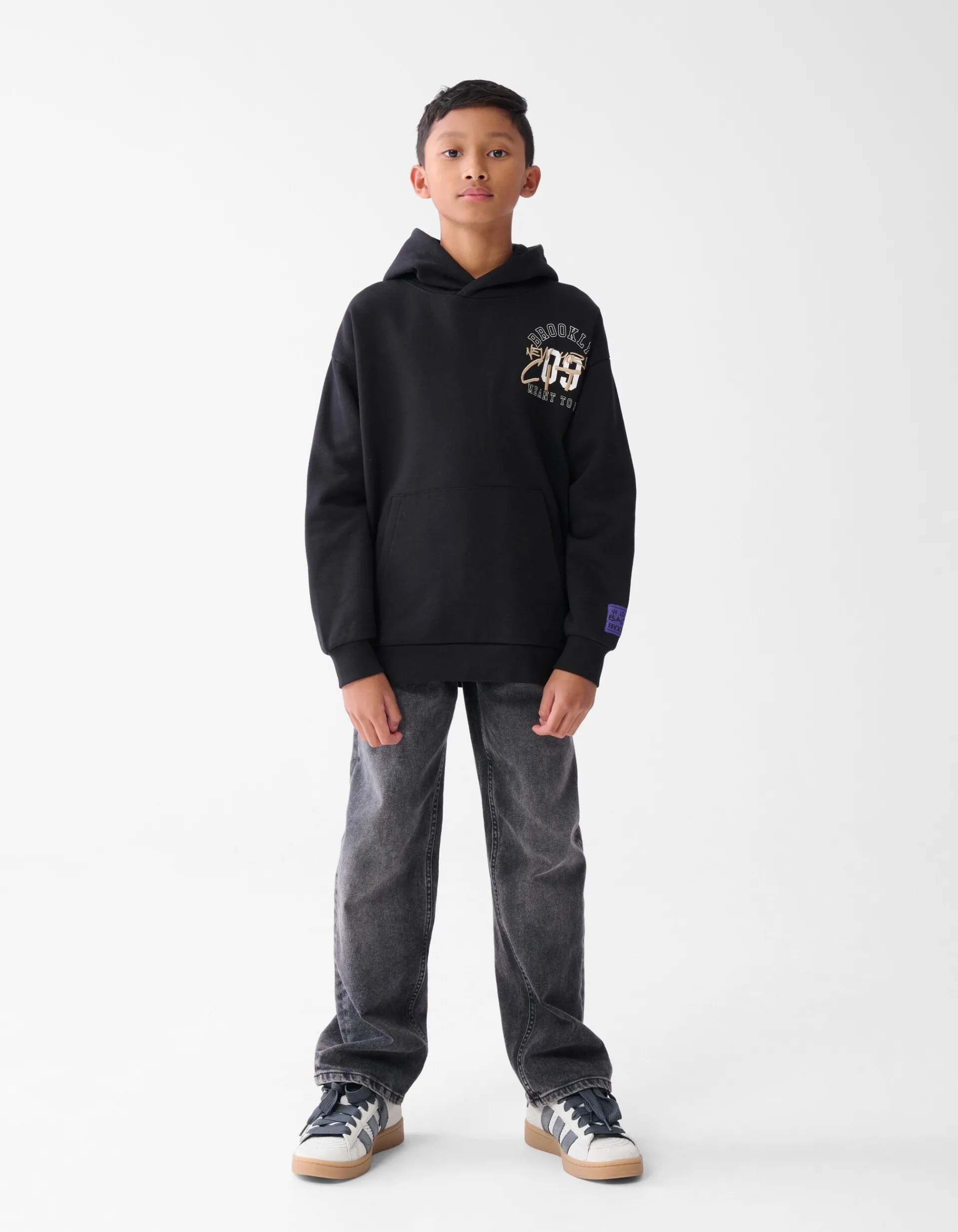 Shoeby Artwork Hoodie Zwart< Gebreide Truien|Hoodies