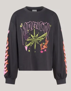 Shoeby Artwork Longsleeve Donkergrijs< T-Shirts