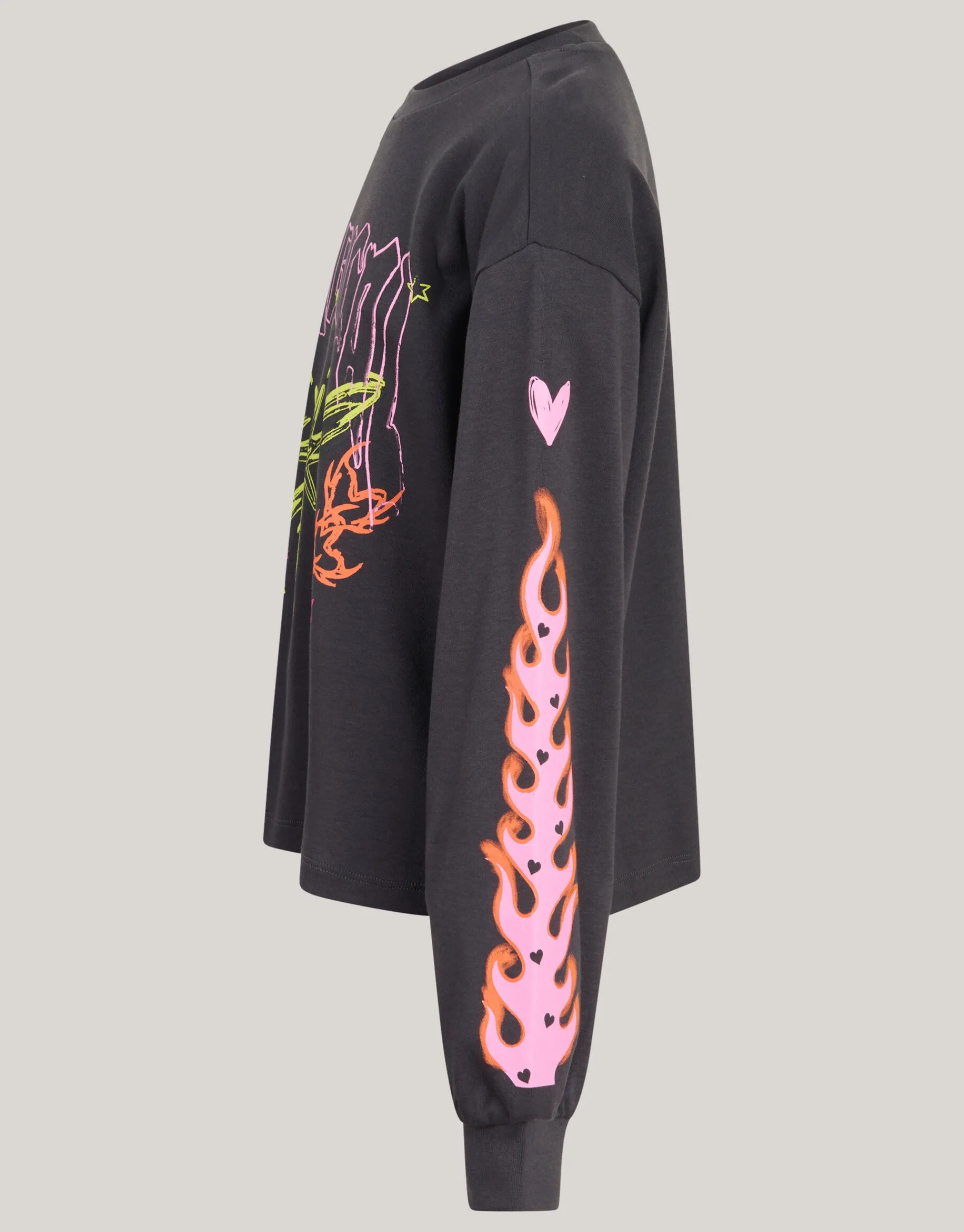 Shoeby Artwork Longsleeve Donkergrijs< T-Shirts