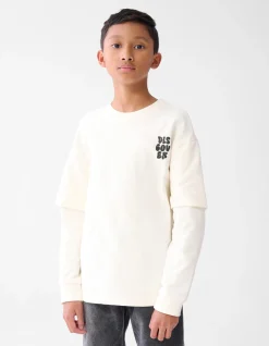 Shoeby Artwork Longsleeve T-shirt Gebroken Wit< T-Shirts