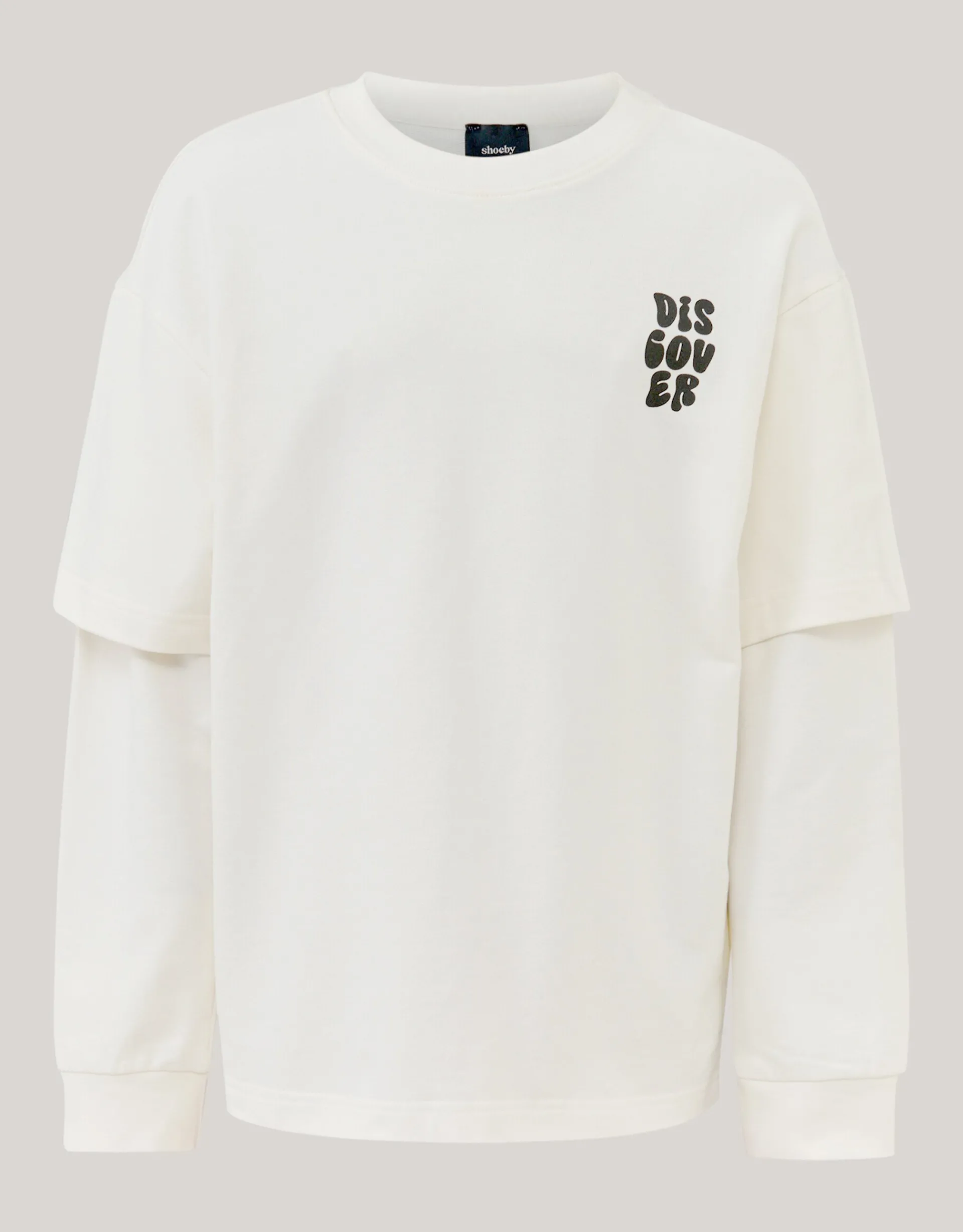 Shoeby Artwork Longsleeve T-shirt Gebroken Wit< T-Shirts