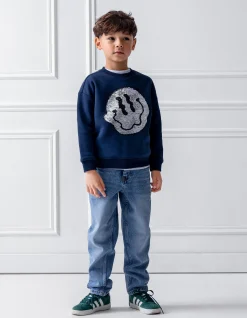 Shoeby Artwork Sweater Donkerblauw< Gebreide Truien|Sweaters