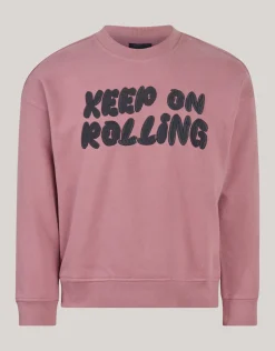 Shoeby Artwork Sweater Donkerroze< Gebreide Truien|Sweaters