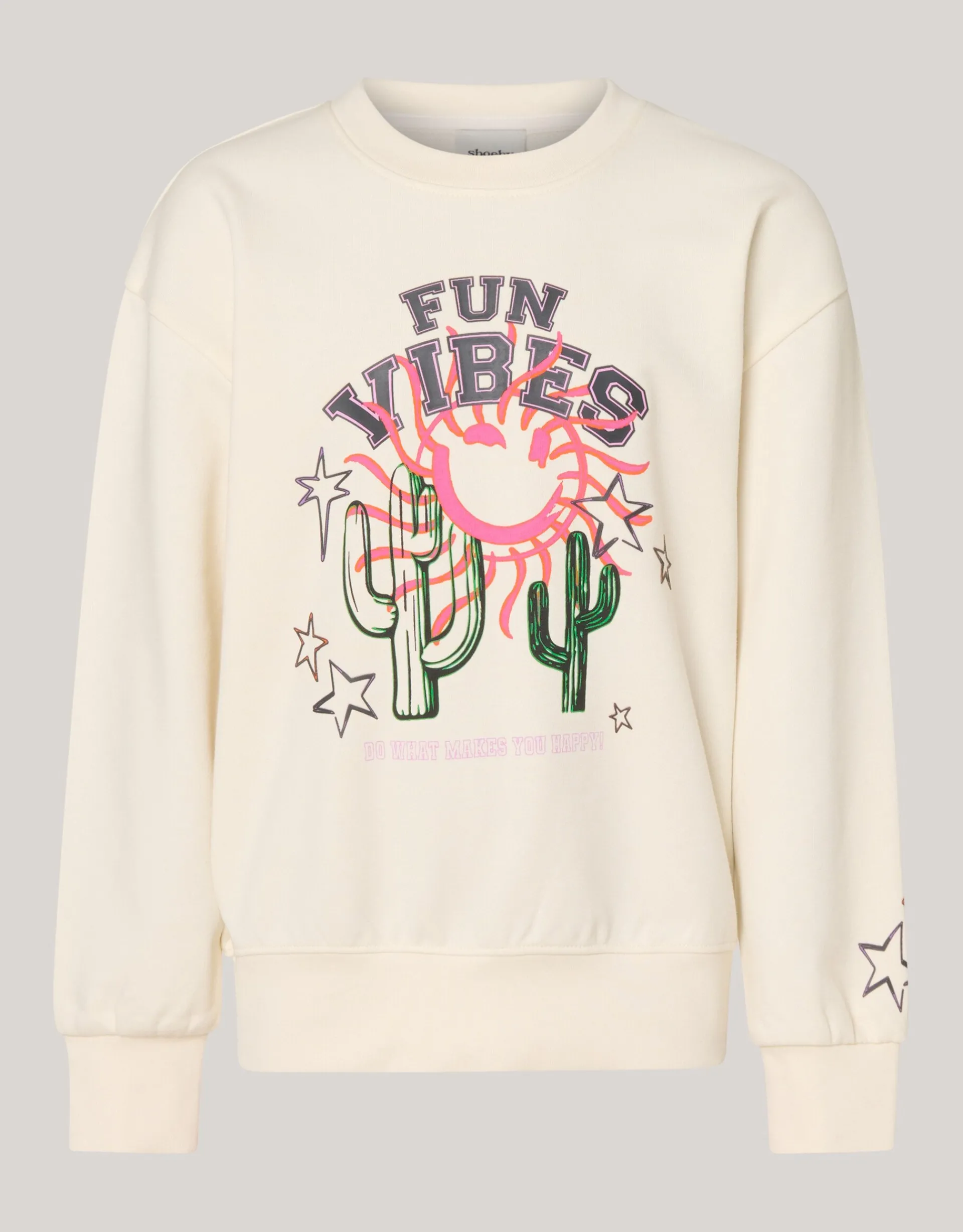 Shoeby Artwork Sweater Gebroken Wit< Sweaters En Hoodies