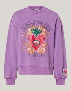 Shoeby Artwork Sweater Paars By Lizzy< Sweaters En Hoodies