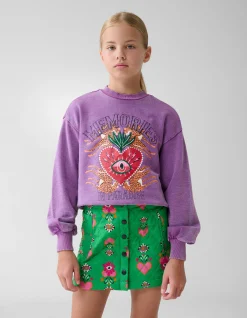 Shoeby Artwork Sweater Paars By Lizzy< Sweaters En Hoodies