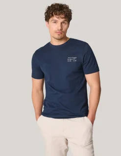 Shoeby Artwork T-shirt Donkerblauw<Heren T-Shirts En Polo's
