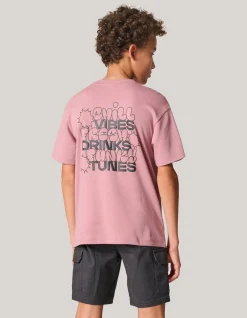 Shoeby Artwork T-shirt Donkerroze< T-Shirts