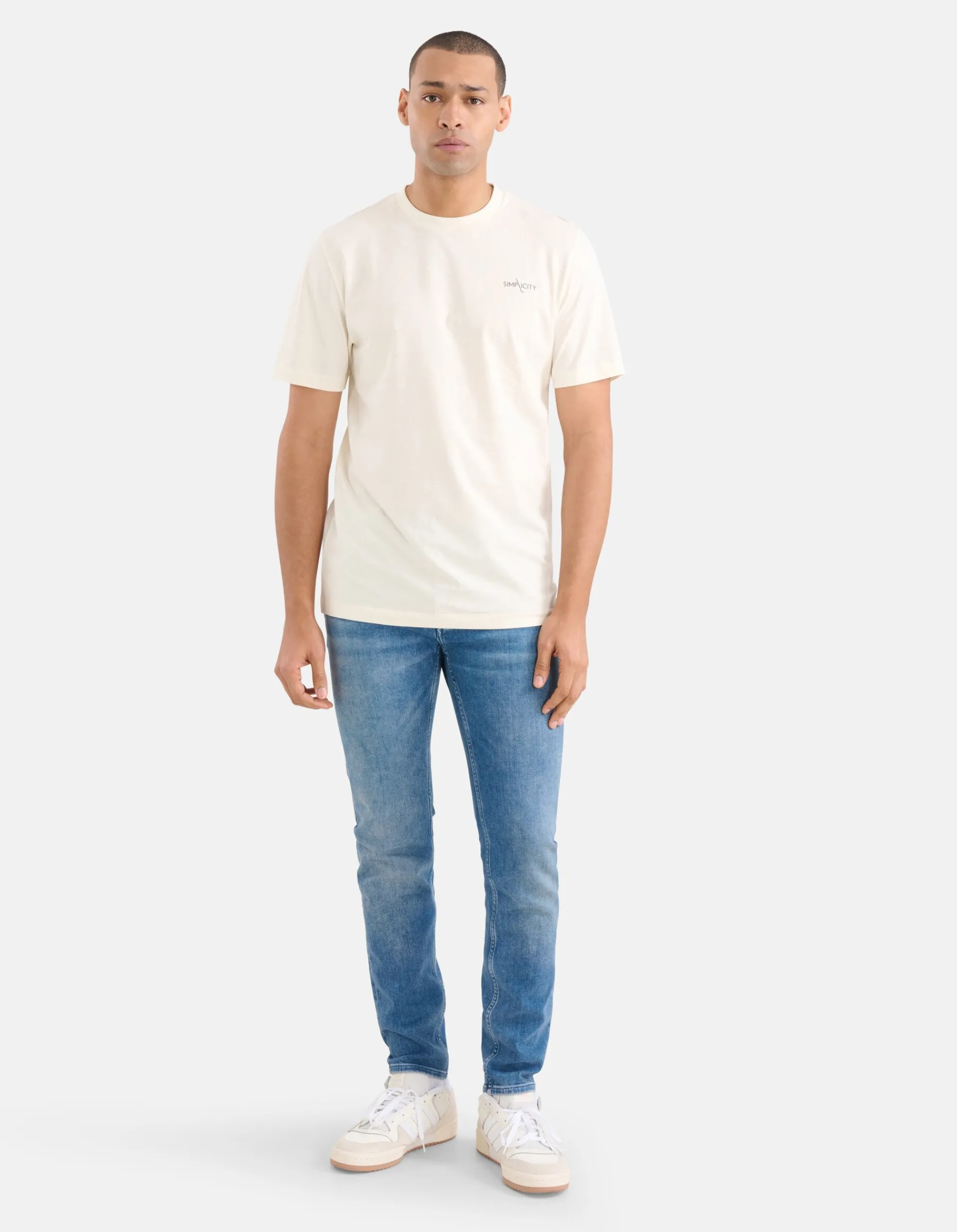 Shoeby Artwork T-shirt Gebroken Wit<Heren T-Shirts En Polo's