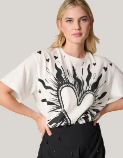 Shoeby Artwork T-shirt Gebroken Wit<DAMES T-Shirts