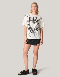 Shoeby Artwork T-shirt Gebroken Wit<DAMES T-Shirts