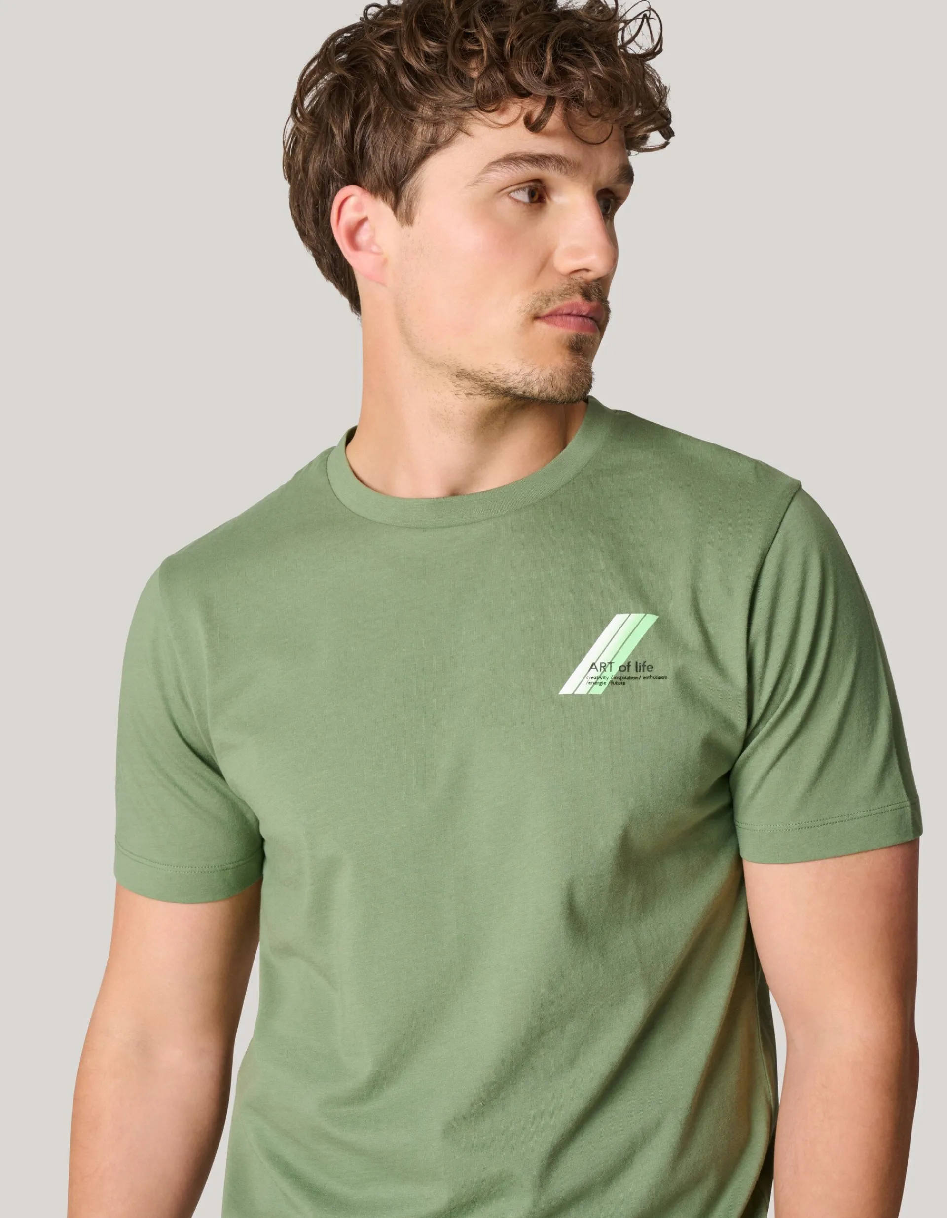 Shoeby Artwork T-shirt Groen<Heren T-Shirts En Polo's