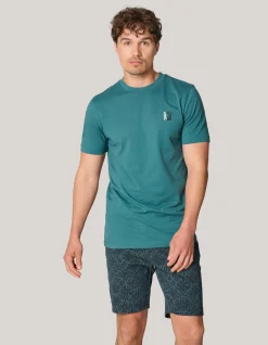 Shoeby Artwork T-shirt Turquoise<Heren T-Shirts En Polo's