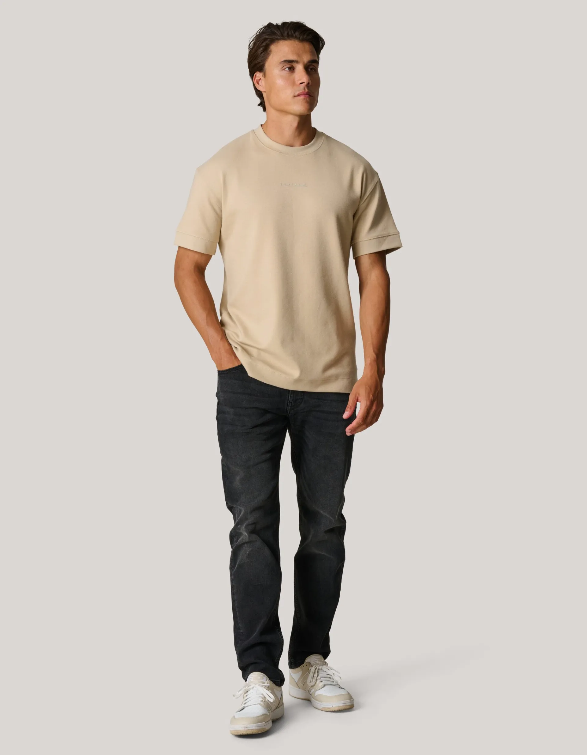 Shoeby Artwork T-shirt Zand<Heren T-Shirts En Polo's