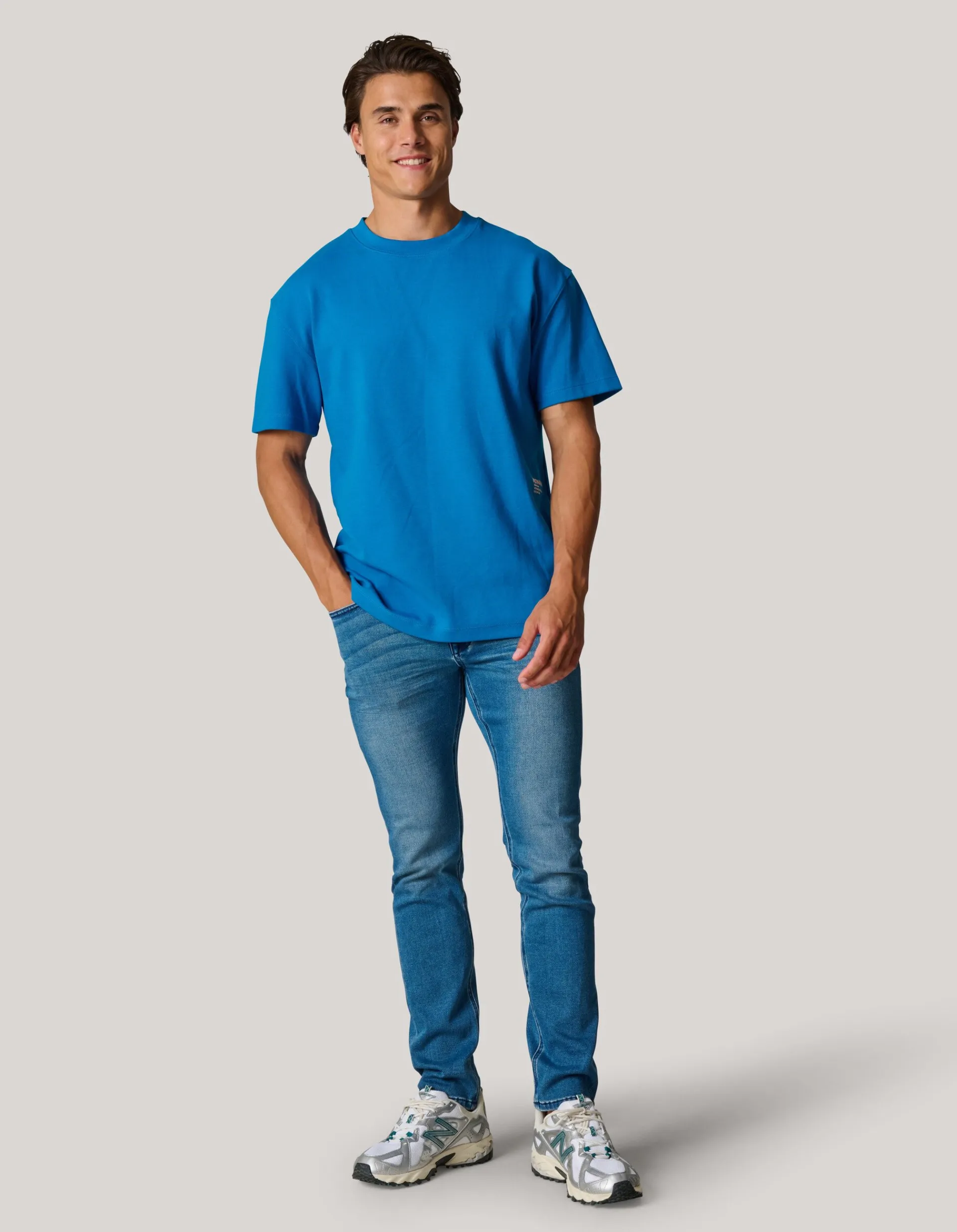 Shoeby Basic T-shirt Blauw<Heren T-Shirts En Polo's