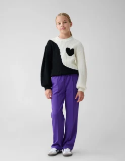 Shoeby Basic Wide Leg Broek Paars< Broeken