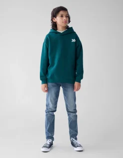 Shoeby Basis Artwork Hoodie Donkergroen< Gebreide Truien|Hoodies