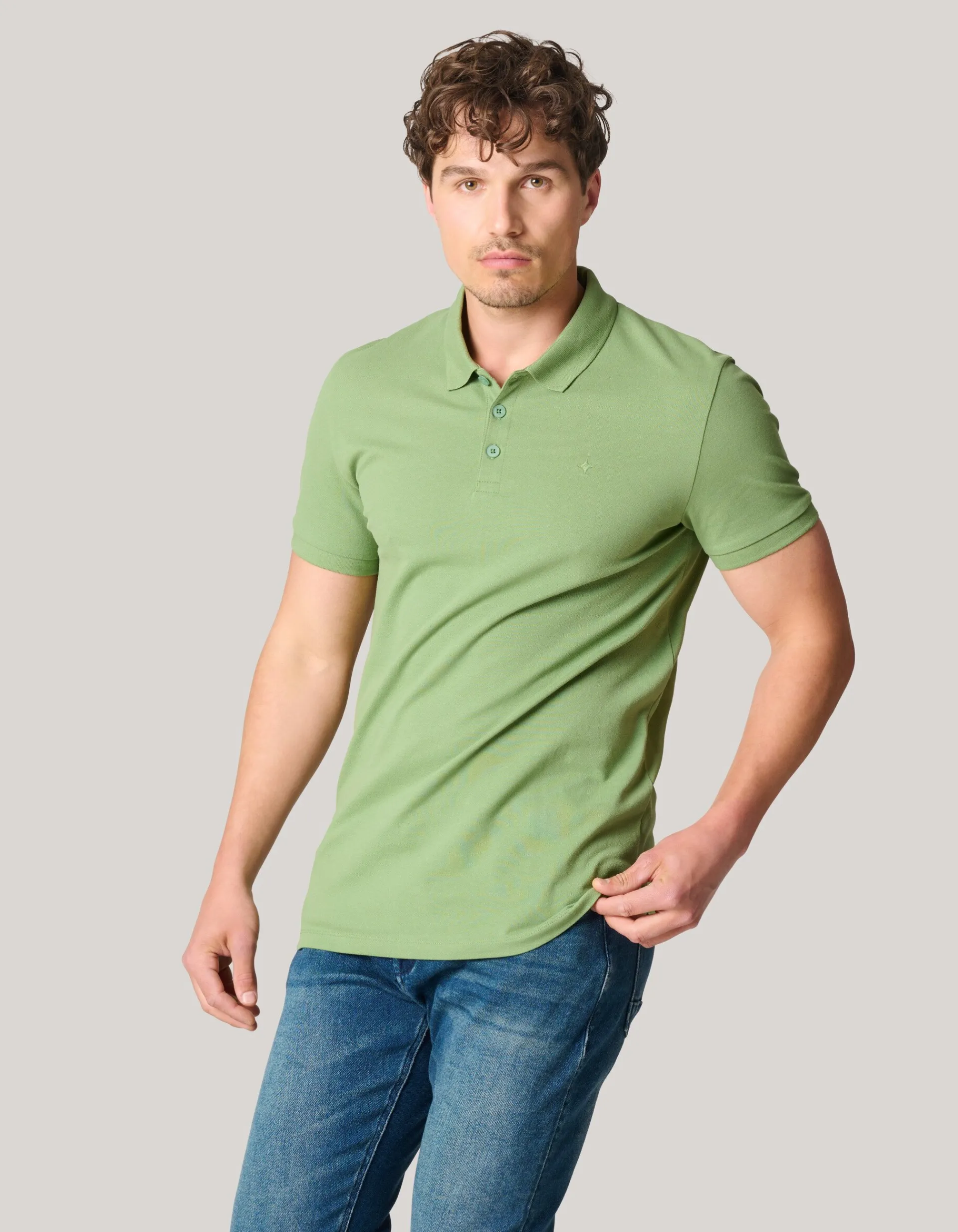Shoeby Basis Polo Groen<Heren T-Shirts En Polo's