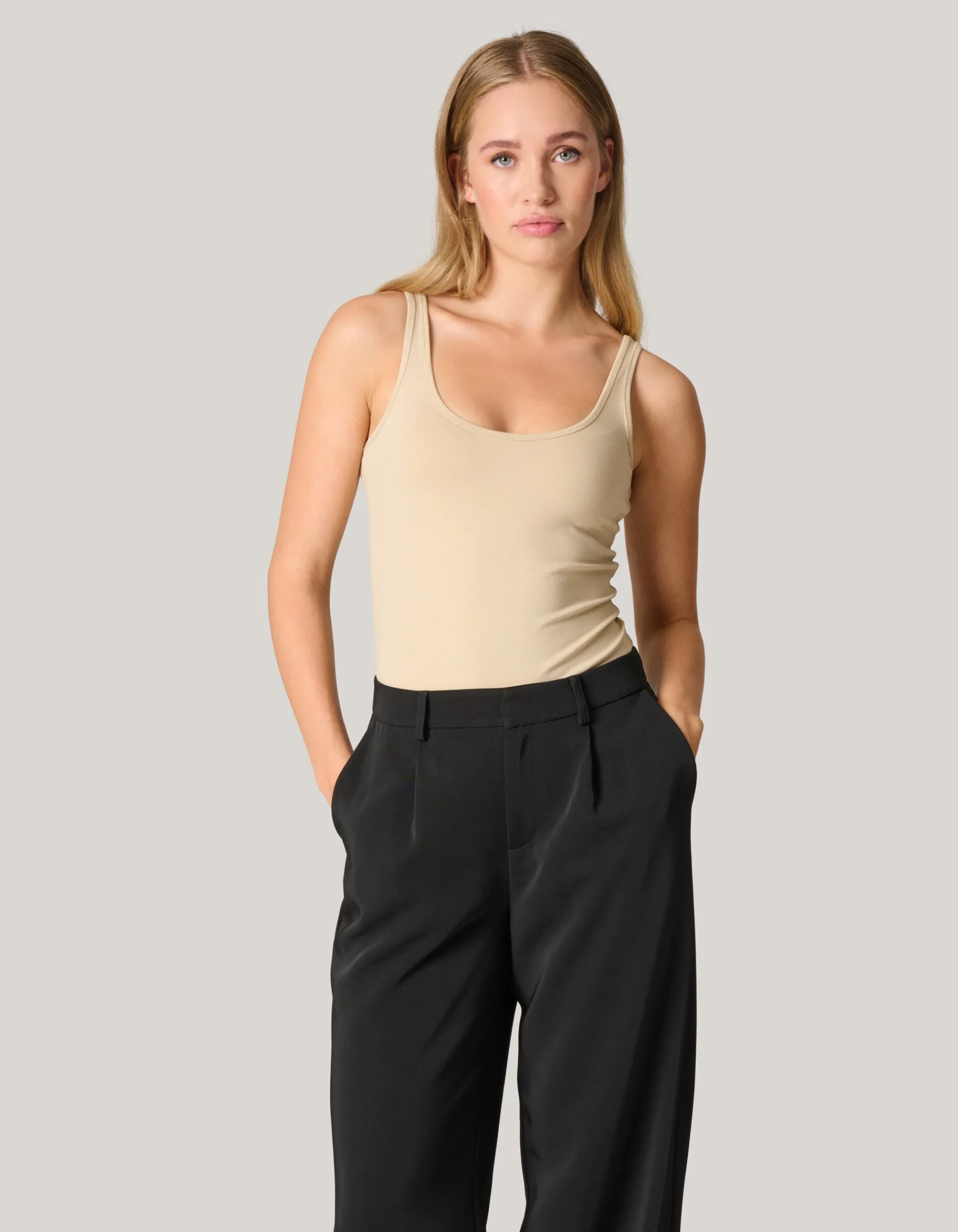 Shoeby Basis Tanktop Beige<DAMES Tops