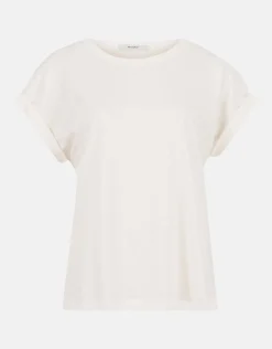 Shoeby Basis Turn Up Sleeve T-shirt Gebroken Wit<DAMES T-Shirts