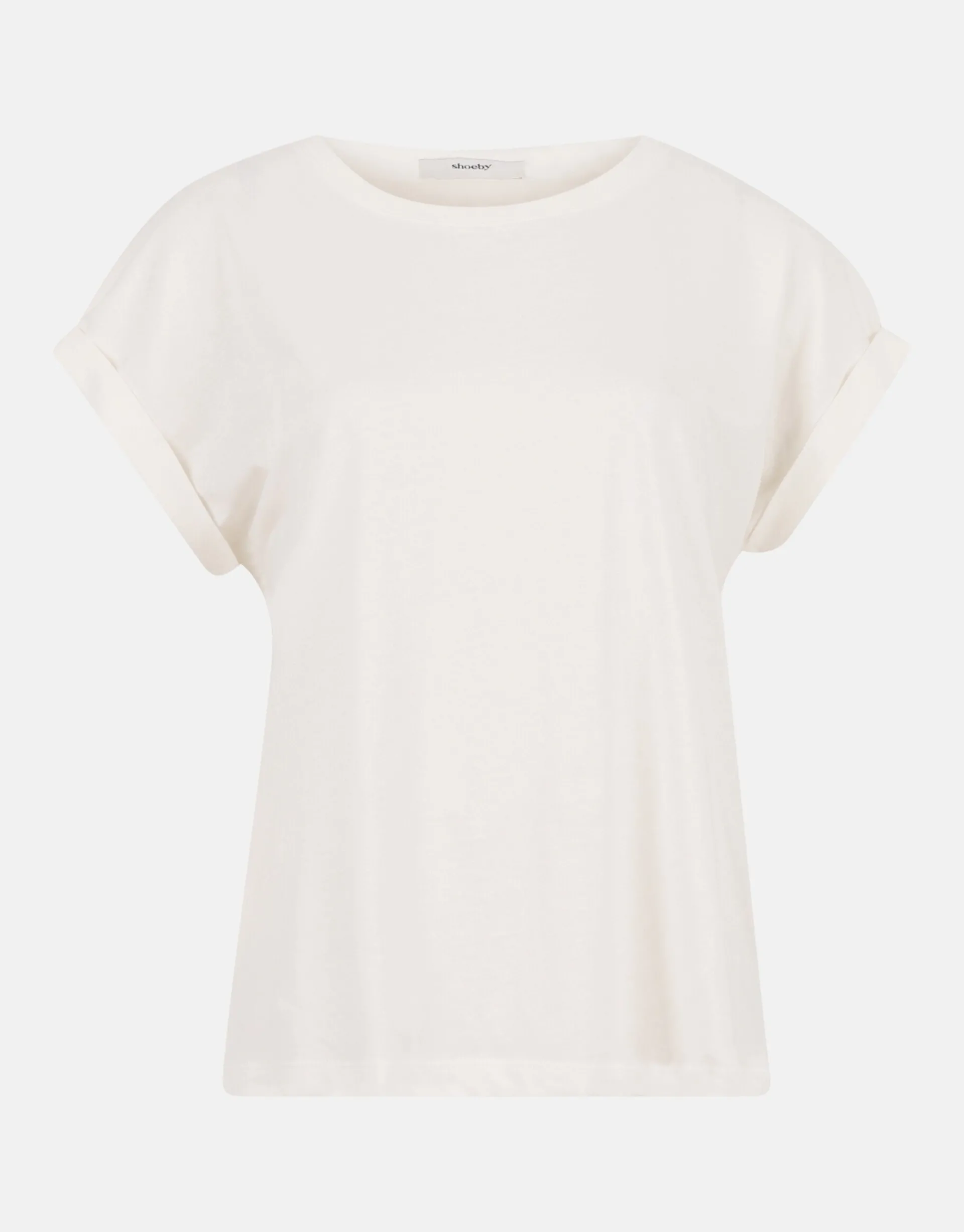 Shoeby Basis Turn Up Sleeve T-shirt Gebroken Wit<DAMES T-Shirts