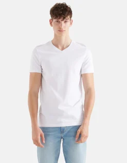 Shoeby Basis V-hals T-shirt Wit<Heren T-Shirts En Polo's