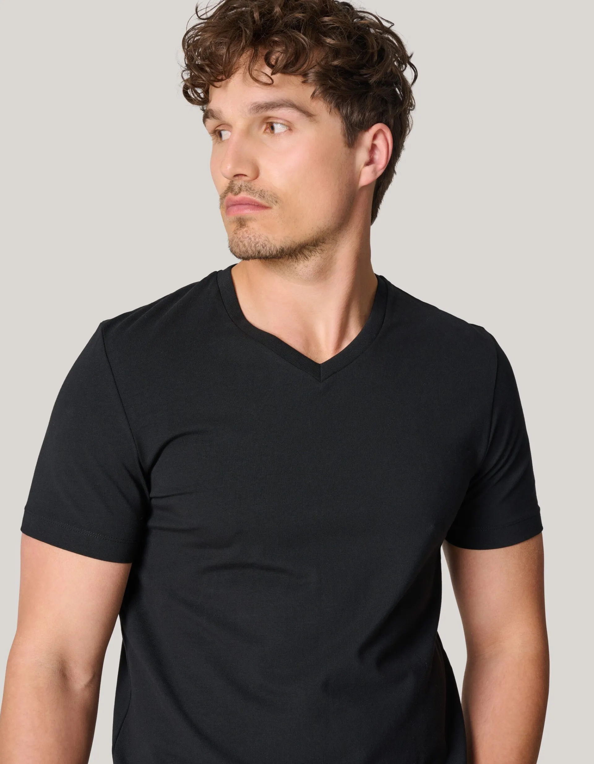 Shoeby Basis V-hals T-shirt Zwart<Heren T-Shirts En Polo's