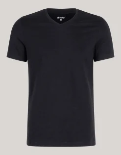 Shoeby Basis V-hals T-shirt Zwart<Heren T-Shirts En Polo's
