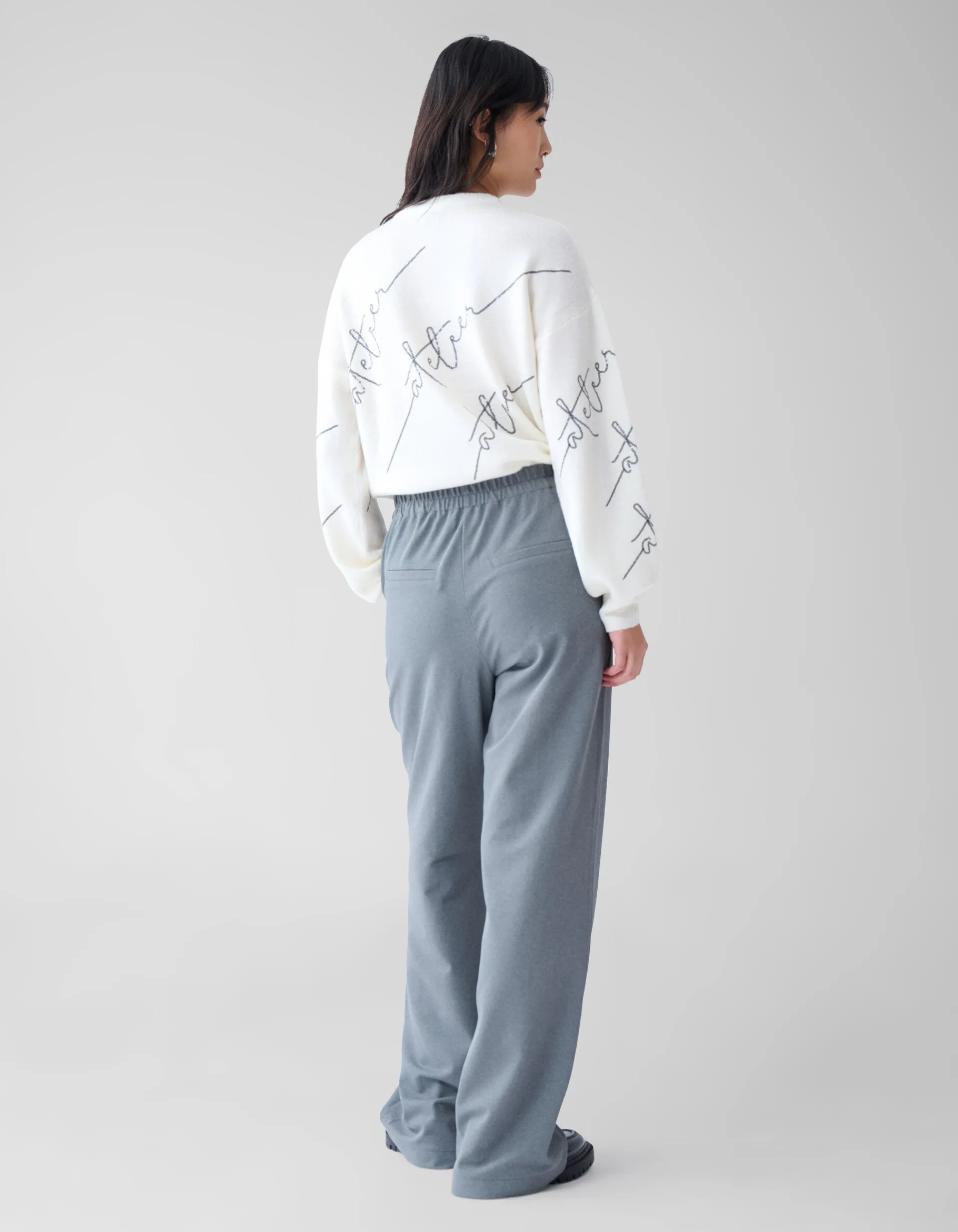 Shoeby Basis Wide Leg Broek Grijs<DAMES Broeken