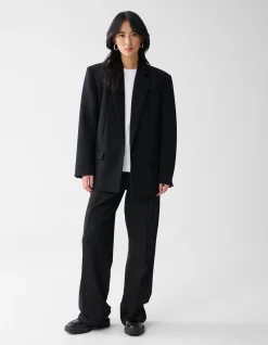 Shoeby Basis Wide Leg Broek Zwart<DAMES Broeken