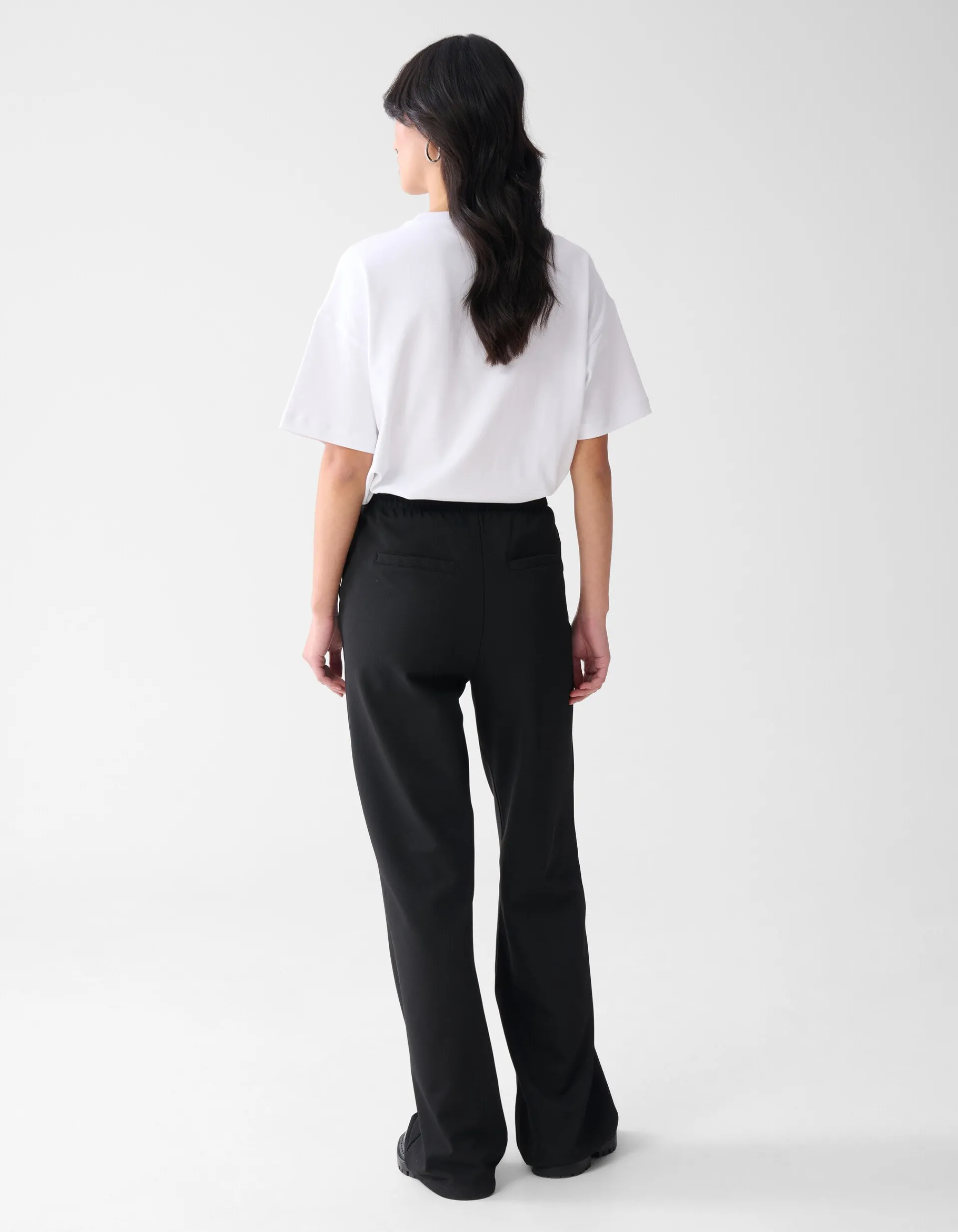 Shoeby Basis Wide Leg Broek Zwart<DAMES Broeken