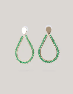 Shoeby Beaded Drop Oorbellen Groen<DAMES Sieraden