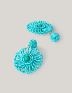 Shoeby Beaded Flower Oorbellen Blauw<DAMES Sieraden